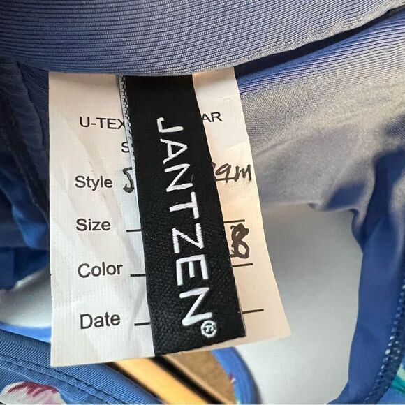 Jantzen Blue Floral Tunny Control Body Sculpt One Piece Bathing Suit - Picture 8 of 8